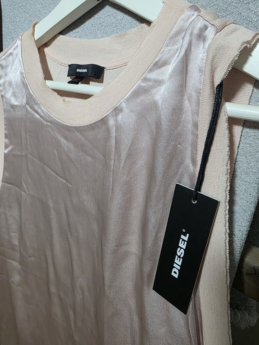 DIESEL Women’s Blush Satin-Front Tank